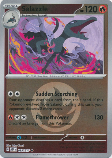 ME Ascended Heroes 035/217 Salazzle (Reverse Holo ENERGY SYMBOL)、Pokemon、kayou