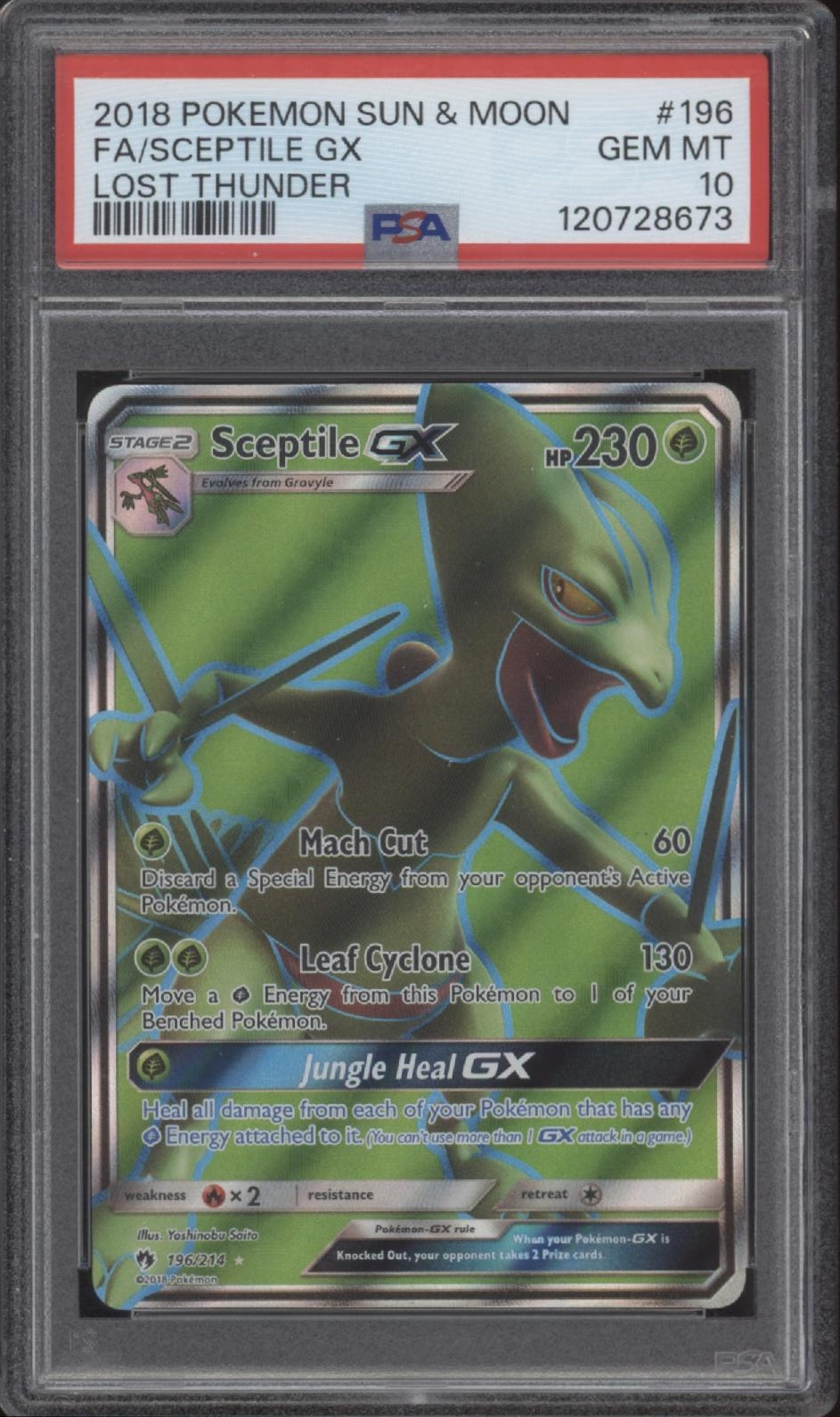 Sceptile GX Pokemon Lost Thunder Full Art #196 PSA 10、Collector Store LLC Gaming、kayou