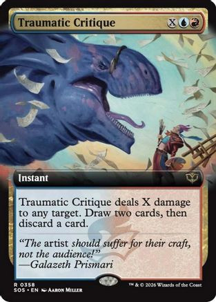 Traumatic Critique (Extended Art) (SOS-358) - Secrets of Strixhaven Foil、Wizards of the Coast、kayou