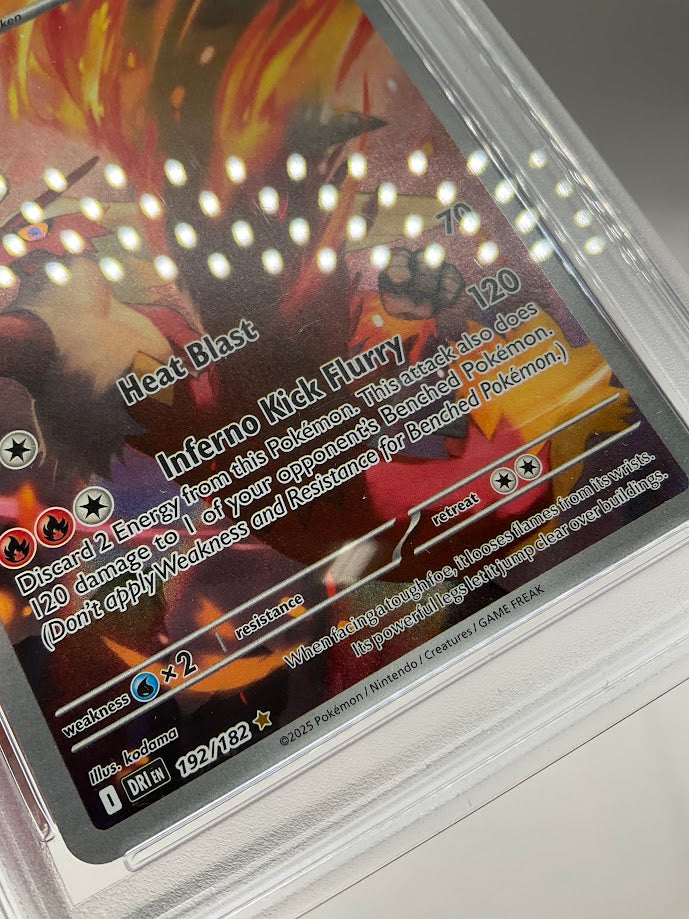 Blaziken Pokemon Destined Rivals Illustration Rare #192 PSA 8、Collector Store LLC Gaming、kayou