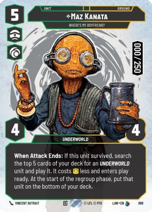 Maz Kanata - Where's My Boyfriend? (Serialized) (898) - A Lawless Time Foil、Fantasy Flight Games、kayou