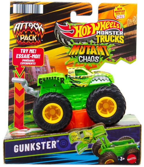 Hot Wheels Monster Trucks Mutant Chaos Gunkster Vehicle Attack Pack、ToyWiz、kayou