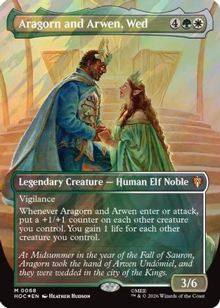 Aragorn and Arwen, Wed (Borderless) (Surge Foil) (HOC-068) - The Hobbit Foil、Wizards of the Coast、kayou