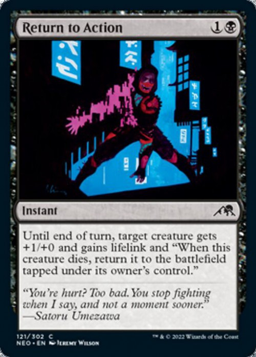 MtG Trading Card Game Kamigawa Neon Dynasty Common FOIL Return to Action #121、ToyWiz、kayou
