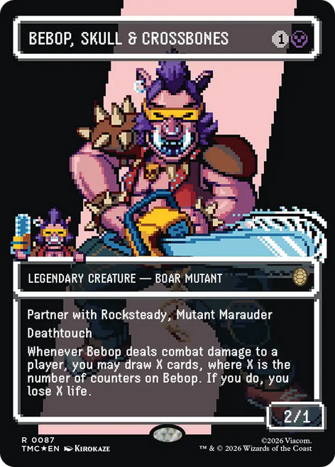 Bebop, Skull & Crossbones (Borderless Pixel Surge Foil) | Teenage Mutant Ninja Turtles Eternal、Magic: The Gathering、kayou