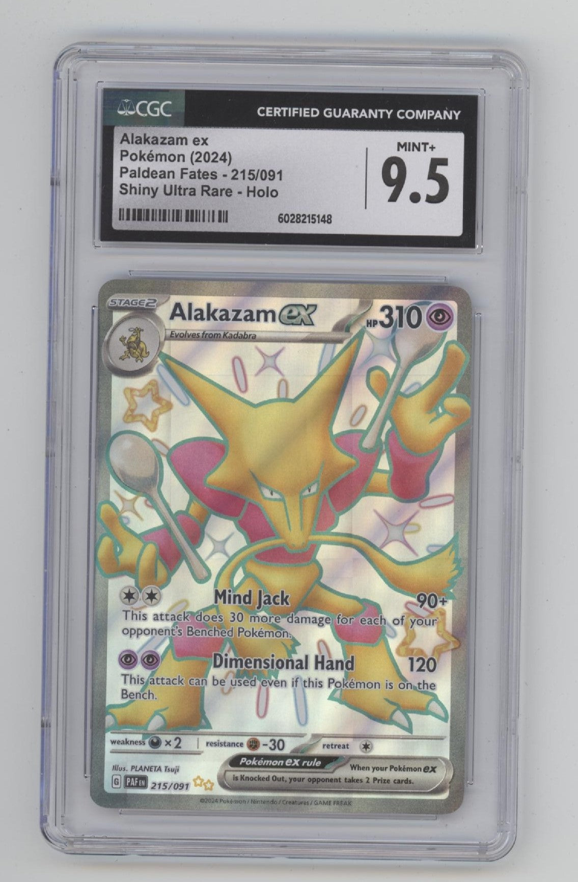 Alakazam ex Pokemon Paldean Fates Shiny Ultra Rare #215 CGC 9.5、Collector Store LLC Gaming、kayou