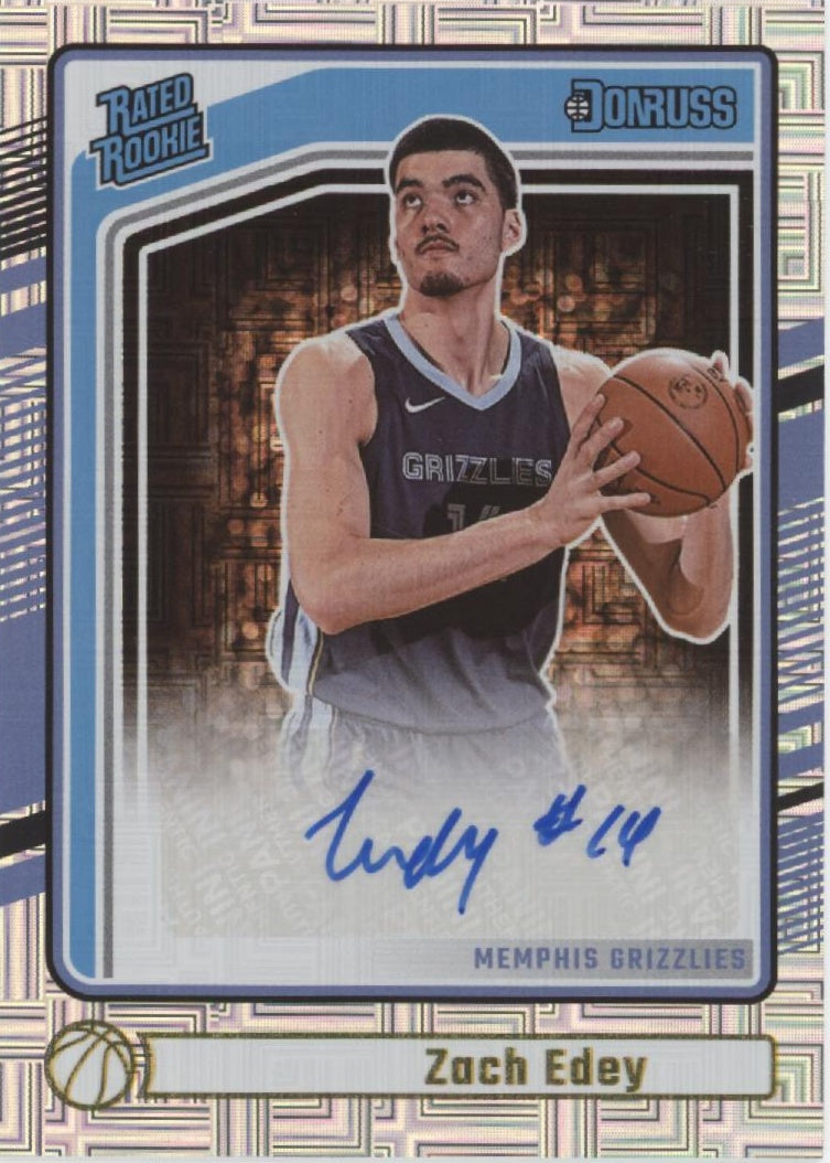 Zach Edey 2024-25 Panini Donruss Rated Rookie RC Auto #254、Collector Store LLC、kayou