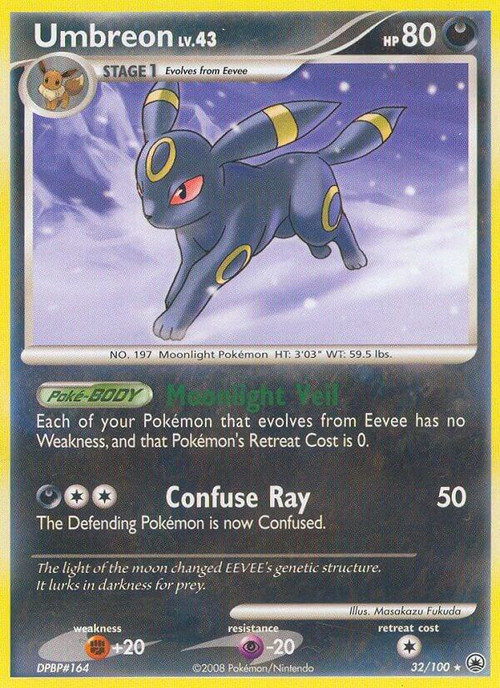 Pokemon Diamond & Pearl Majestic Dawn Rare Umbreon #32 Lightly Played、ToyWiz、kayou