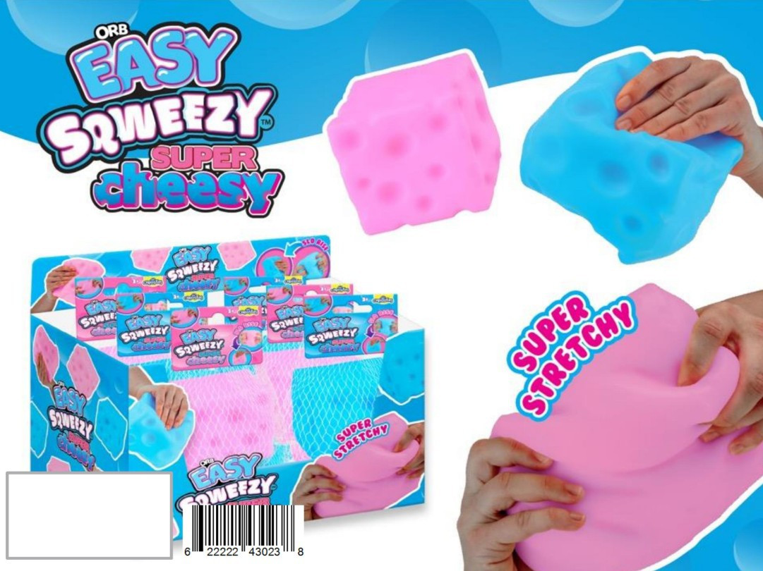 Easy Sqweezy Super Cheesy Squishy Squeeze Toy 1 RANDOM Color (Pink OR Blue) (Pre-Order ships October)、ToyWiz、kayou