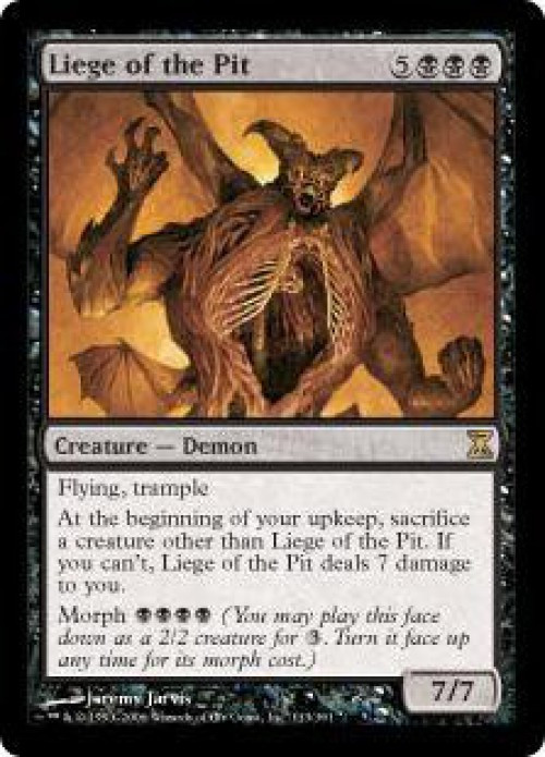 MtG Trading Card Game Time Spiral Rare FOIL Liege of the Pit #113、ToyWiz、kayou