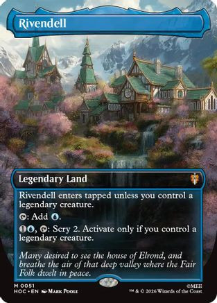 Rivendell (Borderless) (HOC-051) - The Hobbit: Eternal-Legal Foil、Wizards of the Coast、kayou