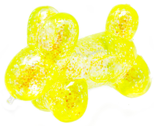 Squish Sparkle Balloon Dog YELLOW 3.5-Inch Squeeze Toy、ToyWiz、kayou