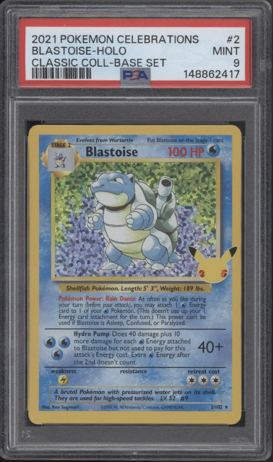 Blastoise Pokemon Celebrations Classic Collection Base Set Holo #2 PSA 9、Collector Store LLC Gaming、kayou