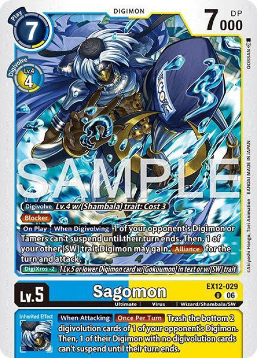 Digimon Trading Card Game Digital World Shambala Uncommon Sagomon EX12-029、ToyWiz、kayou