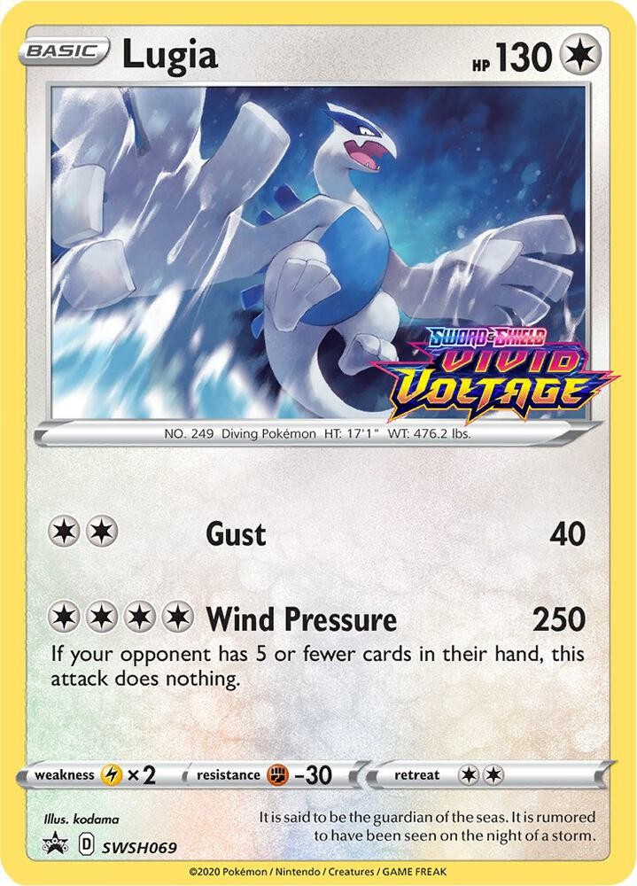 Pokemon Trading Card Game Sword & Shield Promo Lugia SWSH069 Vivid Voltage Stamp、ToyWiz、kayou