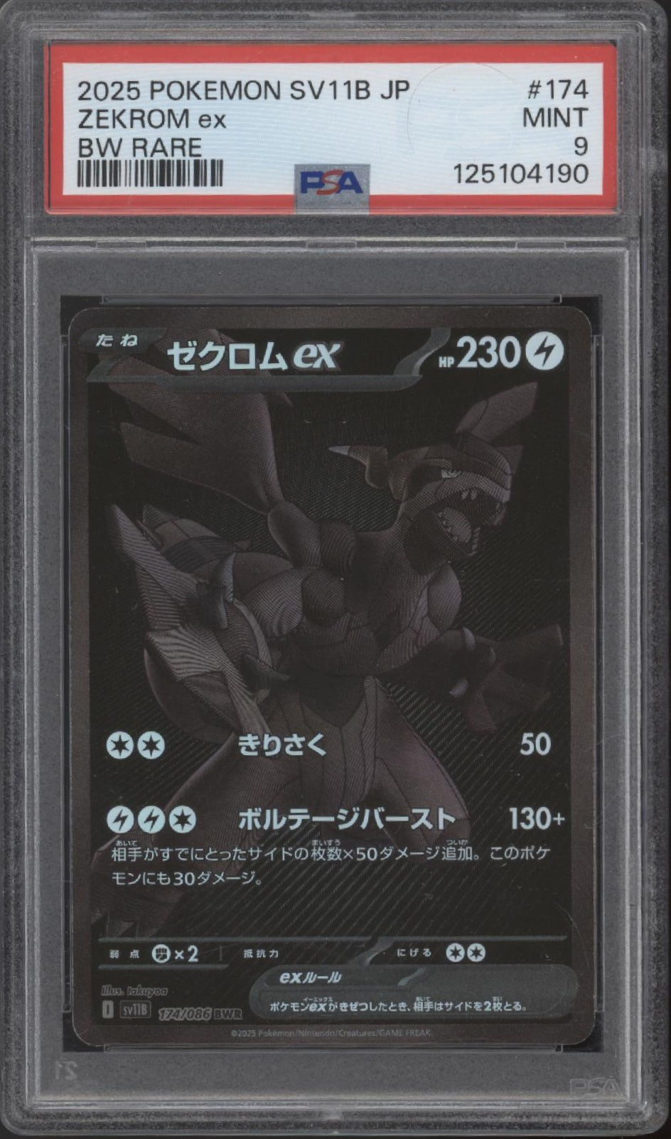 Zekrom ex Pokemon Black Bolt BW Rare Japanese #174 PSA 9、Collector Store LLC Gaming、kayou