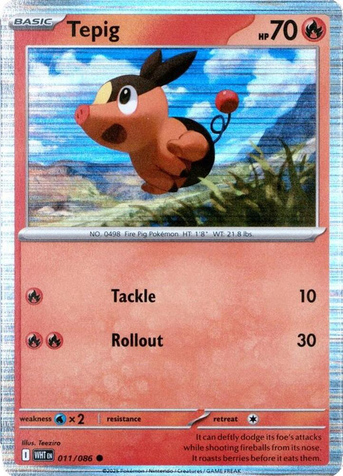 Pokemon Trading Card Game Scarlet & Violet White Flare Promo Foil Tepig #11、ToyWiz、kayou