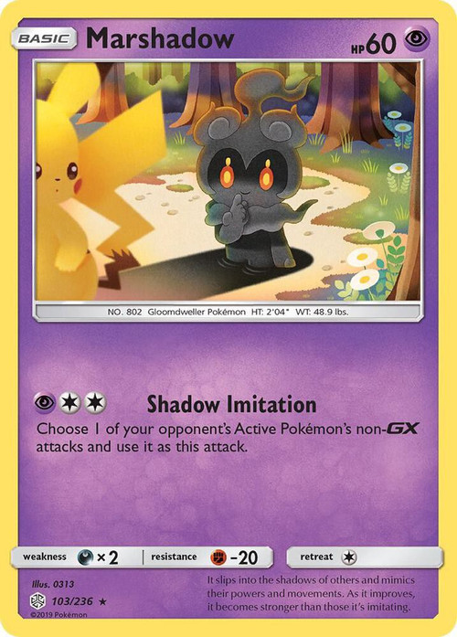 Pokemon Trading Card Game Sun & Moon Cosmic Eclipse Rare Marshadow #103 Reverse Holo、ToyWiz、kayou