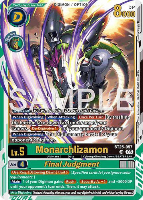 Digimon Trading Card Game Dual Revolution Ultra Rare Monarchlizamon // Final Judgement BT25-057、ToyWiz、kayou