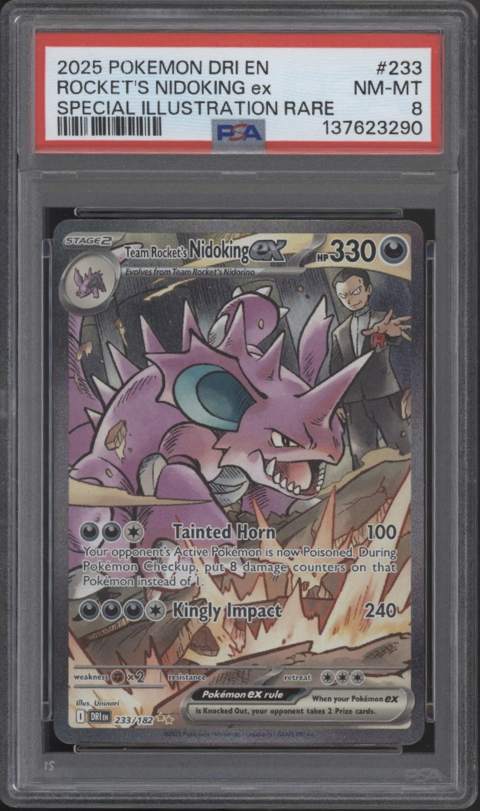 Rocket's Nidoking ex Pokemon Destined Rivals Special Illustration #233 PSA 8 #1、Collector Store LLC Gaming、kayou