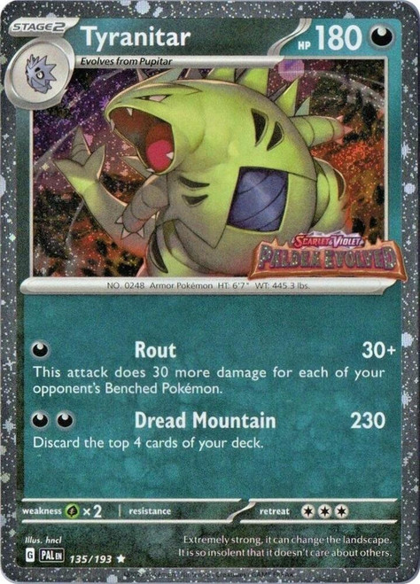 SV Paldea Evolved 135/193 Tyranitar (Cosmo Holo Paldea Evolved Stamp)、Pokemon、kayou