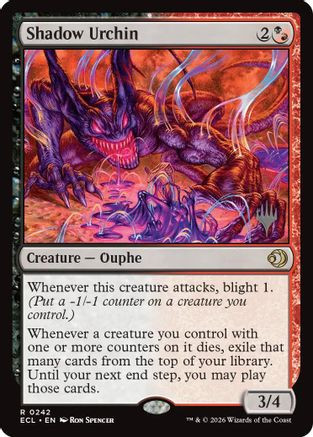 Shadow Urchin (PPECL-242) - Promo Pack: Lorwyn Eclipsed Foil、Wizards of the Coast、kayou