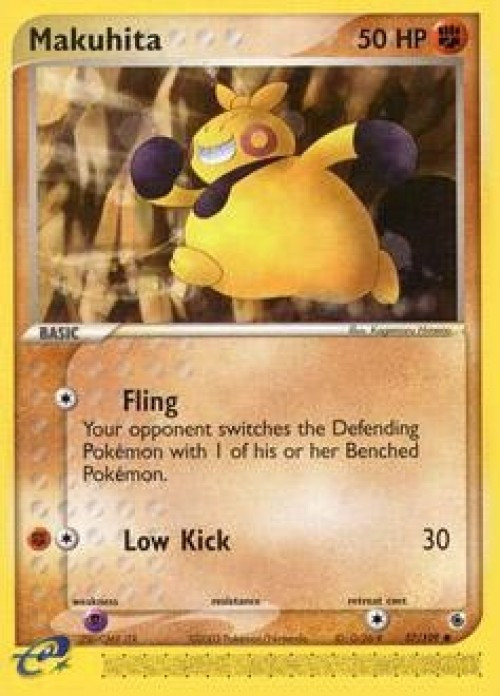 Pokemon EX Ruby & Sapphire Common Makuhita #57 Reverse Holo Moderately Played、ToyWiz、kayou
