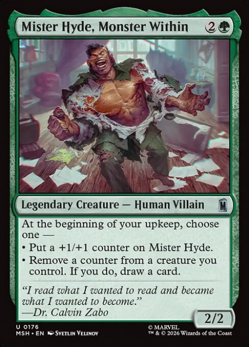 MtG Marvel Super Heroes Uncommon Mister Hyde, Monster Within #176、ToyWiz、kayou