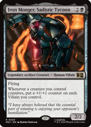 Iron Monger, Sadistic Tycoon (Surge Foil) (MSC-045) - Commander: Marvel Super Heroes Foil、Wizards of the Coast、kayou