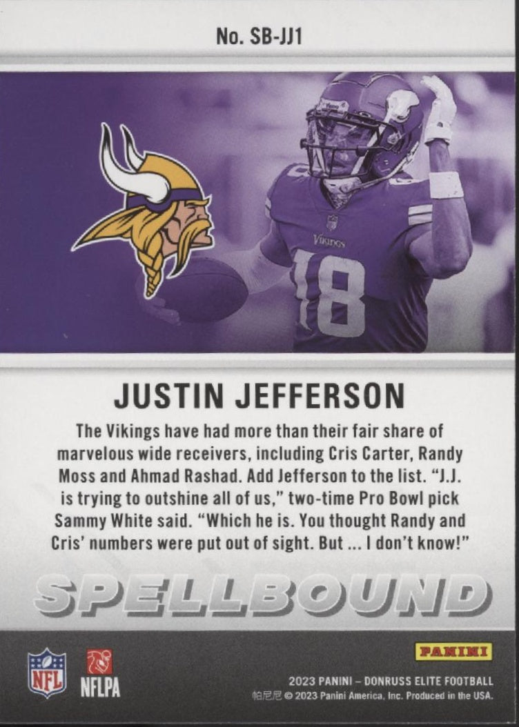 Justin Jefferson 2023 Panini Donruss Elite Spellbound 