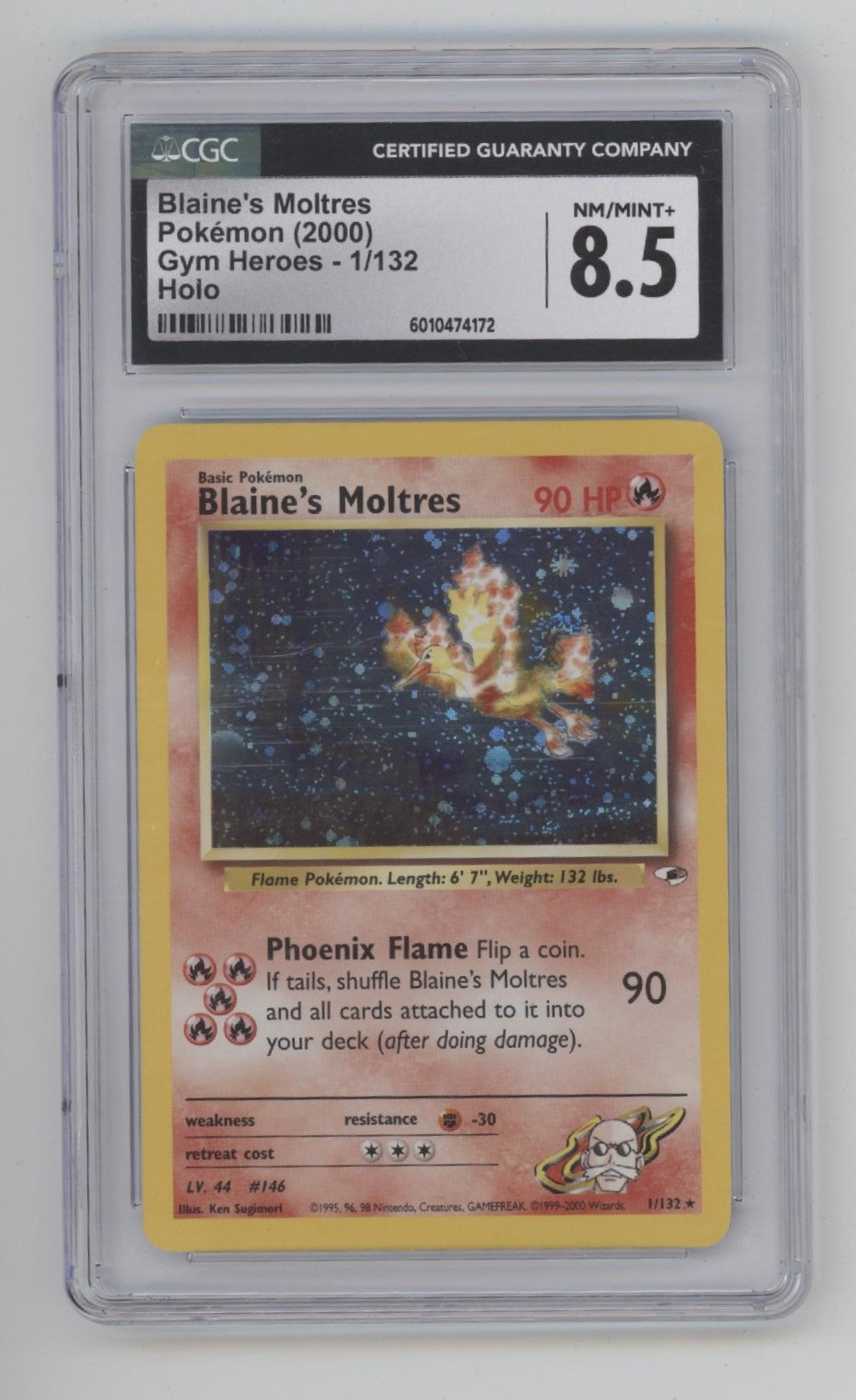 Blaine's Moltres Pokemon Gym Heroes Holo #1 CGC 8.5、Collector Store LLC Gaming、kayou