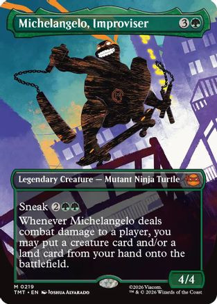 Michelangelo, Improviser (Borderless) (TMT-219) - Teenage Mutant Ninja Turtles、Wizards of the Coast、kayou