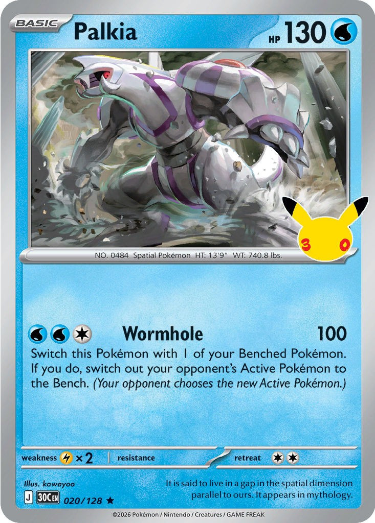 Pokemon Trading Card Game 30th Celebration Rare Palkia #20、ToyWiz、kayou