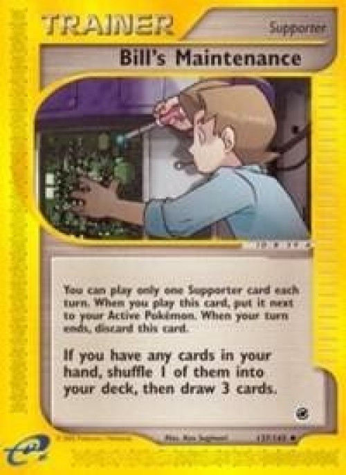 Pokemon Expedition Base Set Uncommon Bill's Maintenance #137 Reverse Holofoil Moderately Played、ToyWiz、kayou