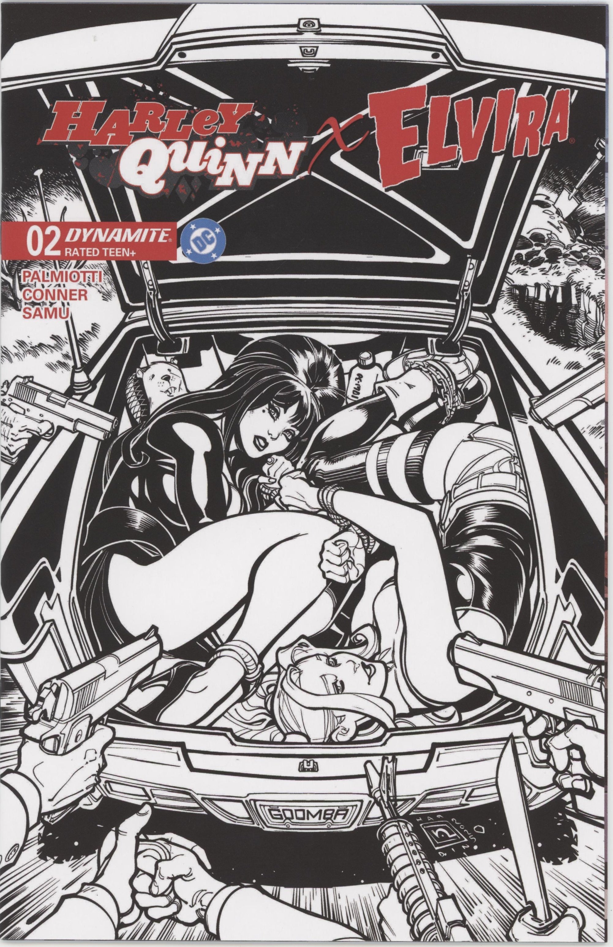 Harley Quinn X Elvira #2 Cover M 1 in 10 Chad Hardin Line Art Variant、DYNAMITE Entertainment、kayou