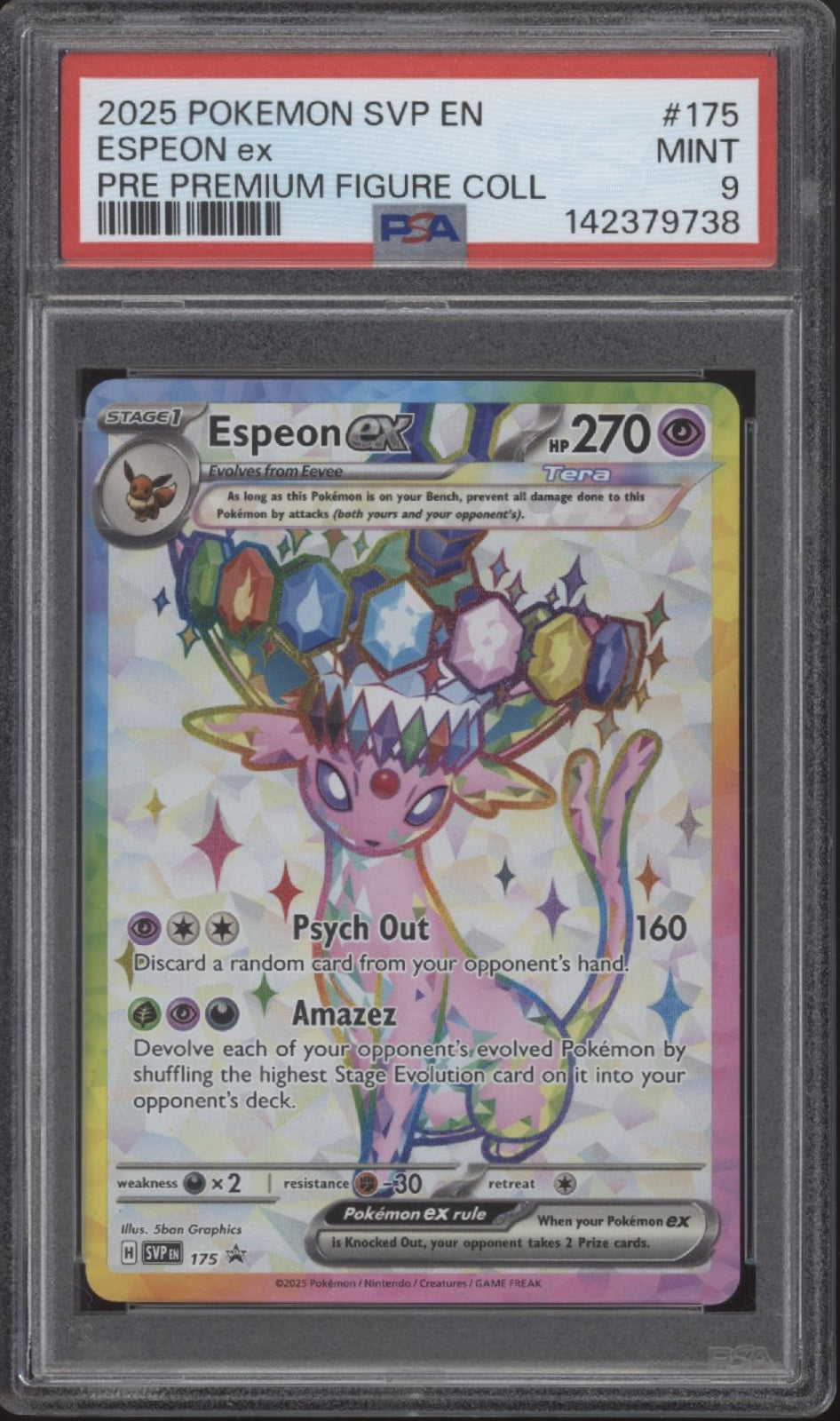 Espeon ex Pokemon Scarlet & Violet Promo Pre Premium Figure Collection 175 PSA 9、Collector Store LLC Gaming、kayou