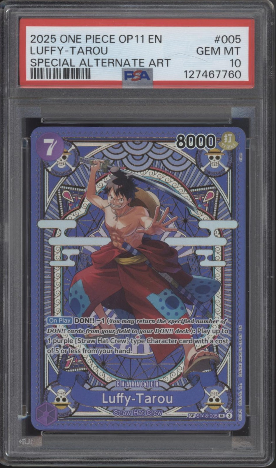 Luffy Tarou One Piece A Fist of Divine Speed Special Alt Art #005 PSA 10 #2、Collector Store LLC Gaming、kayou