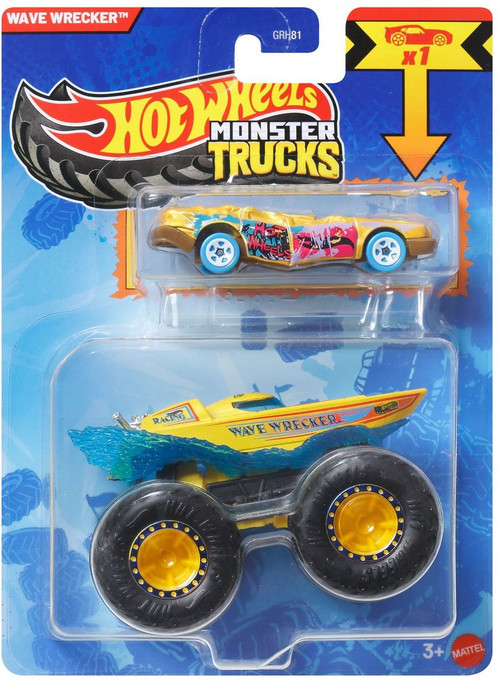 Hot Wheels Monster Trucks Wave Wrecker Diecast Car、ToyWiz、kayou