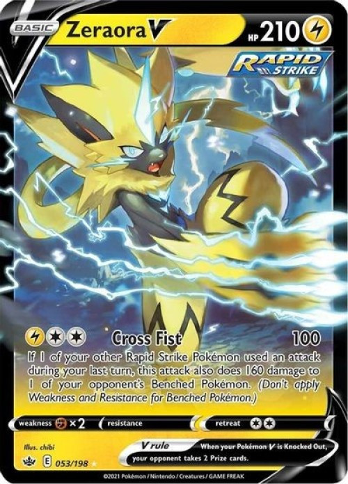 Pokemon Trading Card Game Sword & Shield Chilling Reign Ultra Rare Zeraora V #53 Lightly Played、ToyWiz、kayou