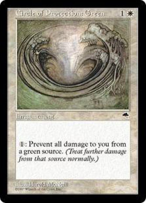 MtG Tempest Common Circle of Protection: Green #10 Lightly Played、ToyWiz、kayou