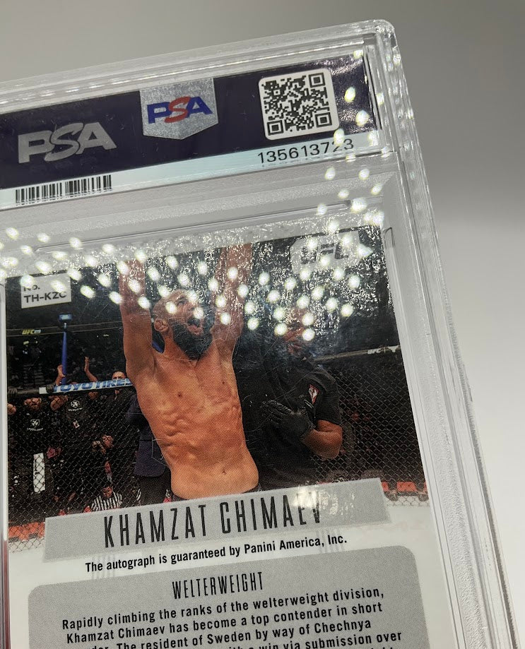 Khamzat Chimaev 2023 Panini Prizm Throwback Signature Silver Prizm Auto PSA 9、Collector Store LLC、kayou