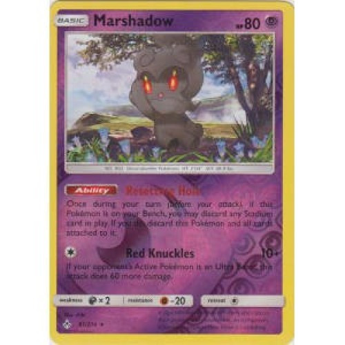 Pokemon Trading Card Game Sun & Moon Unbroken Bonds Reverse Holo Marshadow #81 Lightly Played、ToyWiz、kayou