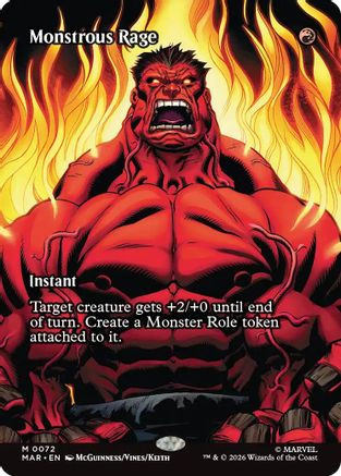 Monstrous Rage (Borderless) (MAR-072) - Marvel Universe Eternal-Legal Foil、Wizards of the Coast、kayou