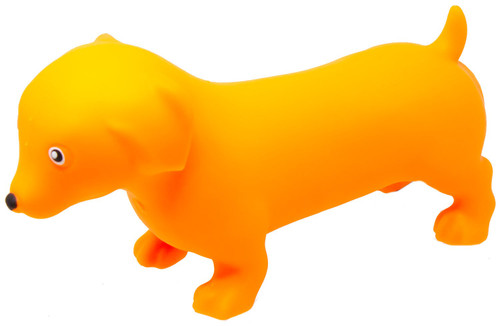 Squeeezy Dachshund ORANGE 8.5-Inch Squeeze Toy、ToyWiz、kayou
