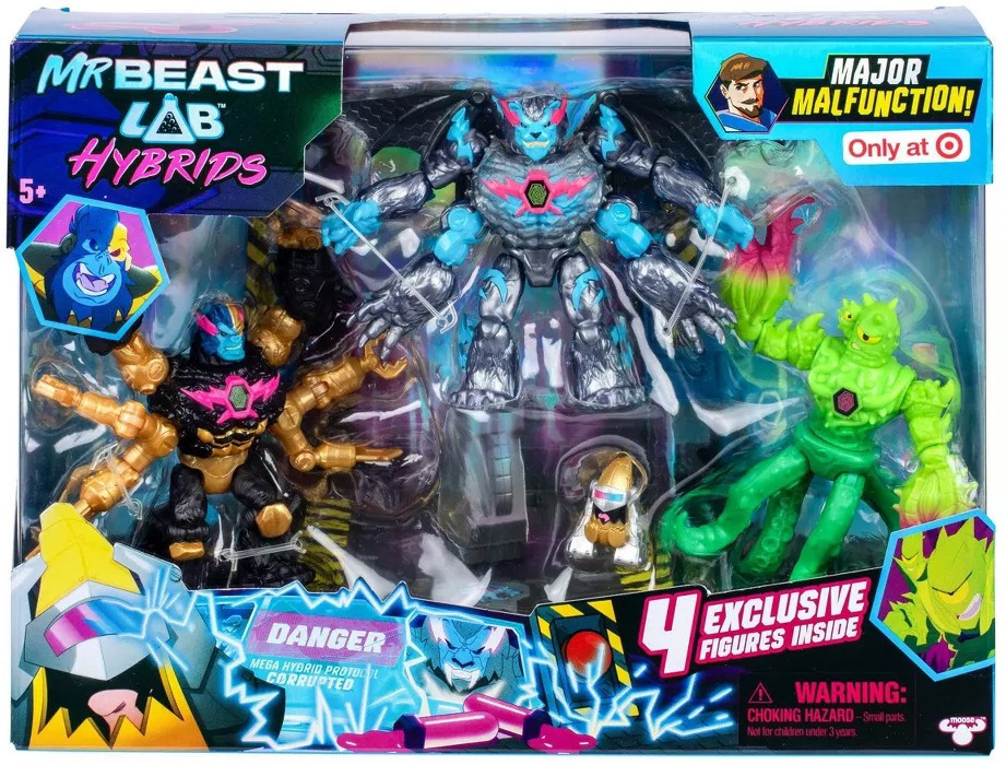 MrBeast Lab Hybrids Major Malfunction Exclusive Figure 4-Pack Vinestrike Spide & Sprout, Ultra Arachno-Ape & Megametal Panthar、ToyWiz、kayou