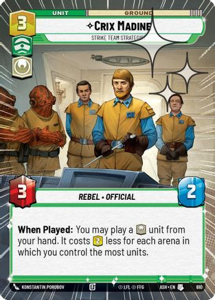 Crix Madine - Strike Team Strategist (Hyperspace Foil) (610) - Ashes of the Empire Foil、Fantasy Flight Games、kayou