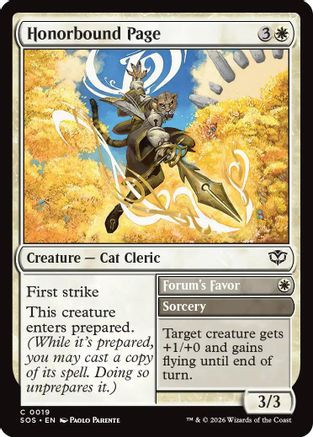 Honorbound Page (SOS-019) - Secrets of Strixhaven Foil、Wizards of the Coast、kayou
