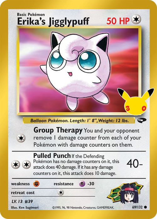 Pokemon Trading Card Game 30th Celebration Common Erika's Jigglypuff H3、ToyWiz、kayou