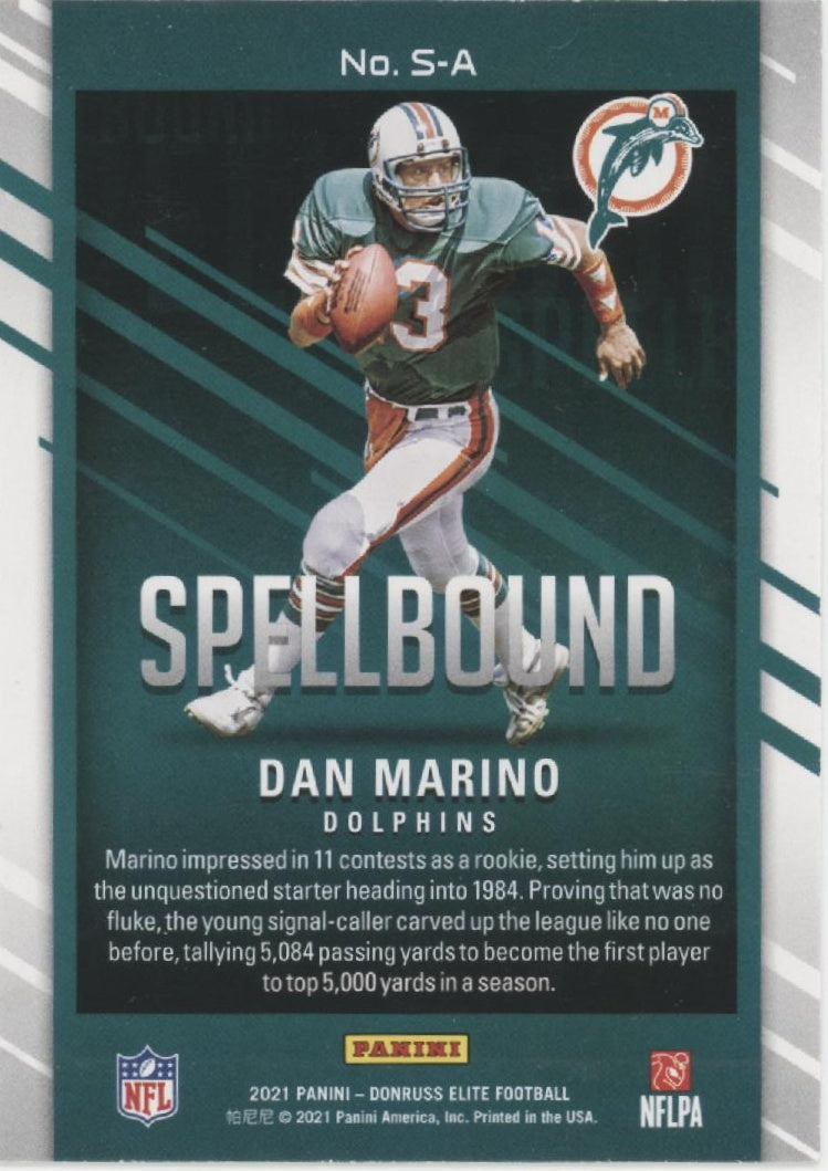 Dan Marino 2021 Panini Donruss Elite Spellbound 