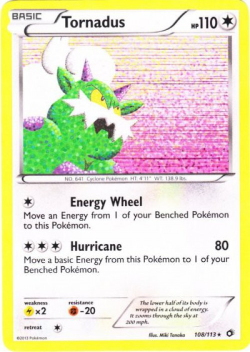 Pokemon Black & White Legendary Treasures Holo Rare Tornadus #108 Reverse Holo、ToyWiz、kayou
